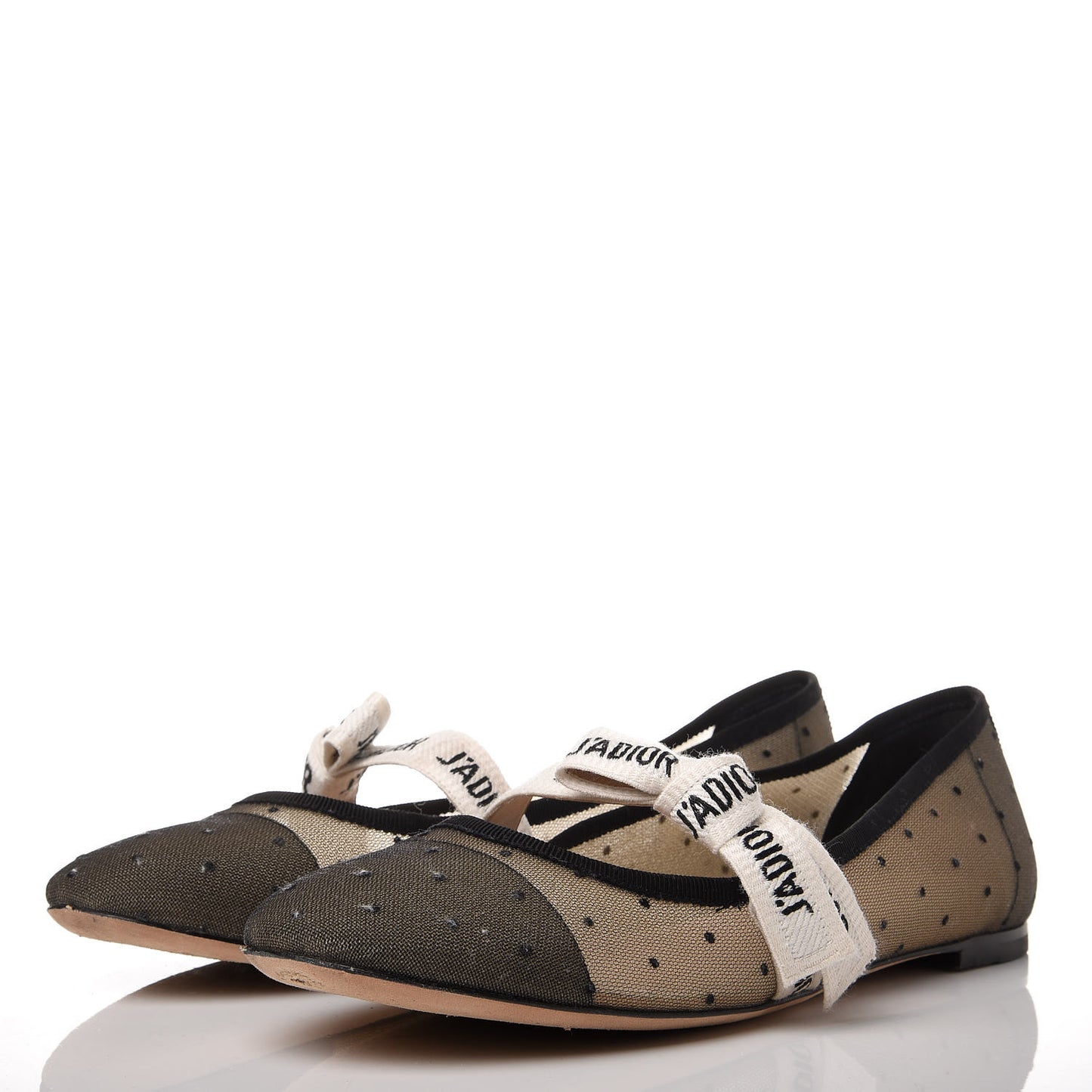 Swiss Tulle Dotted Miss J'Adior Ballet Pumps 38.5 Black Nude