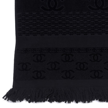 Chanel Terry Cotton CC Beach Towel Black 3 of 4