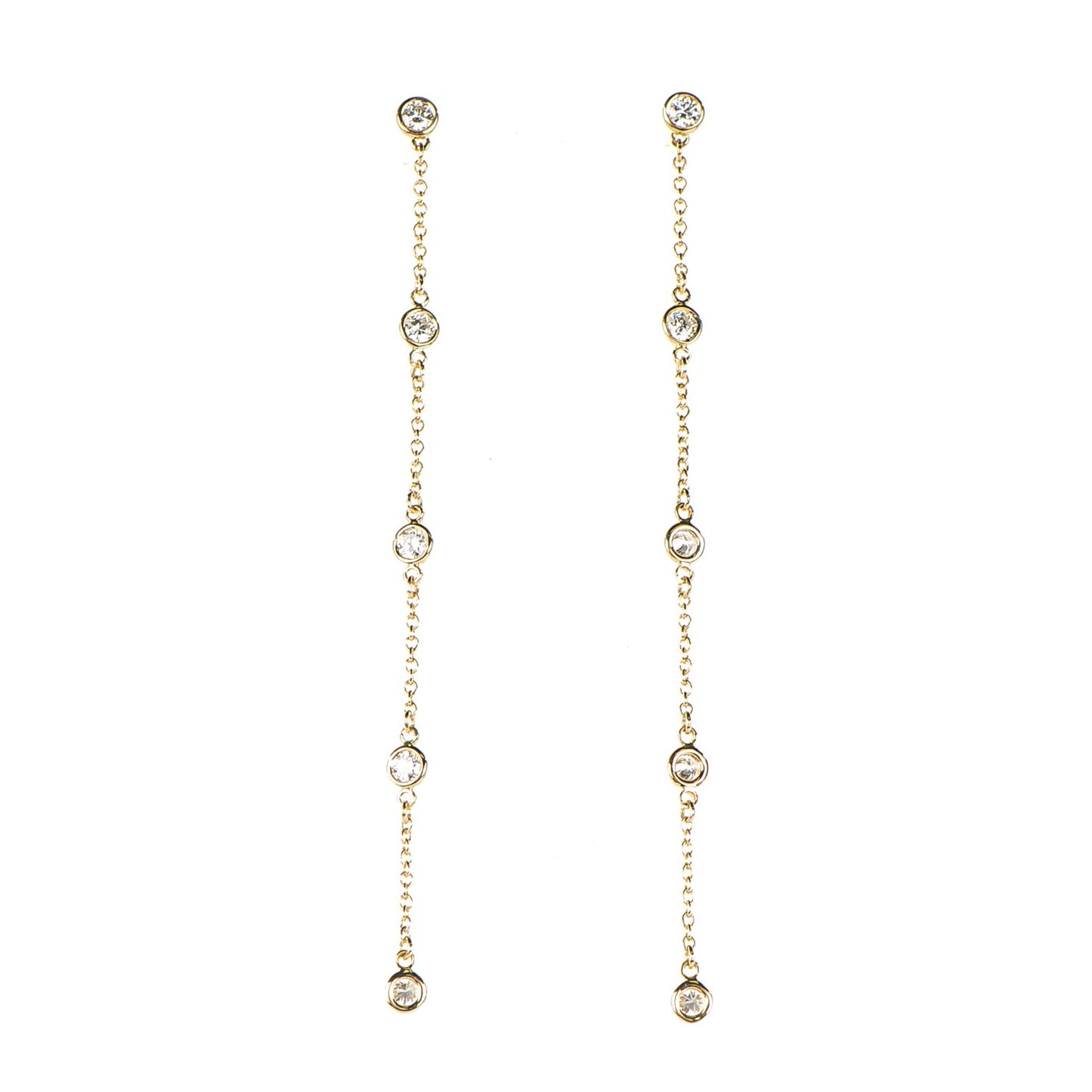 18K Yellow Gold Elsa Peretti Diamonds by the Yard Drop Earrings