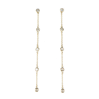Tiffany 18K Yellow Gold Elsa Peretti Diamonds by the Yard Drop Earrings 1 of 7