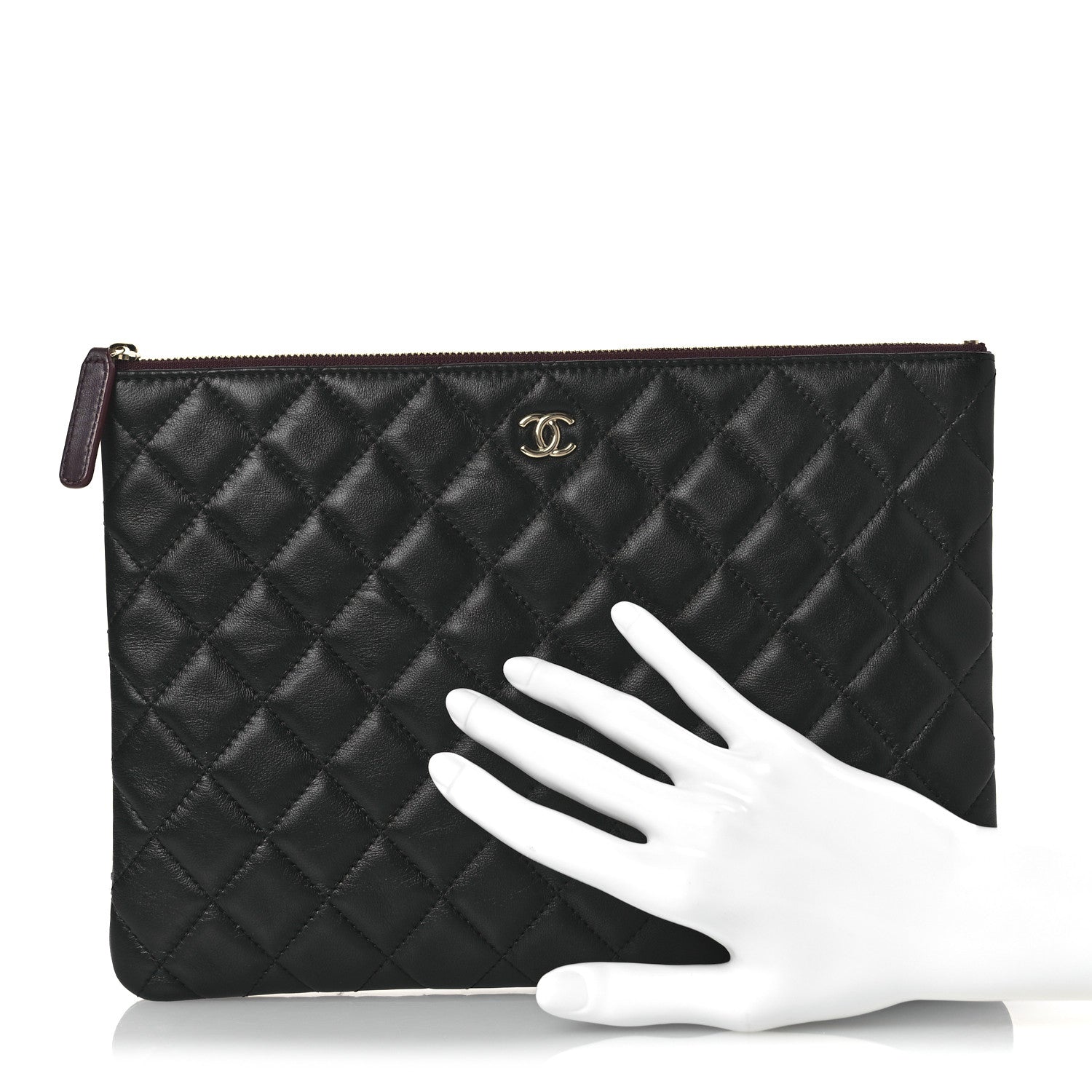 Chanel Lambskin Quilted Medium Cosmetic Case Black 2 of 9