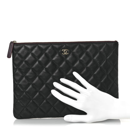 Chanel Lambskin Quilted Medium Cosmetic Case Black 2 of 9