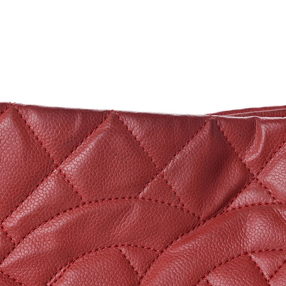 Chanel Caviar Quilted Expandable Zip Shoulder Bag Red 21 of 22