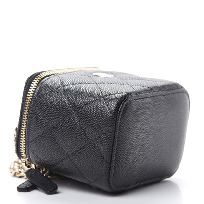 Chanel Caviar Quilted Mini Vanity Case With Chain Black 4 of 11
