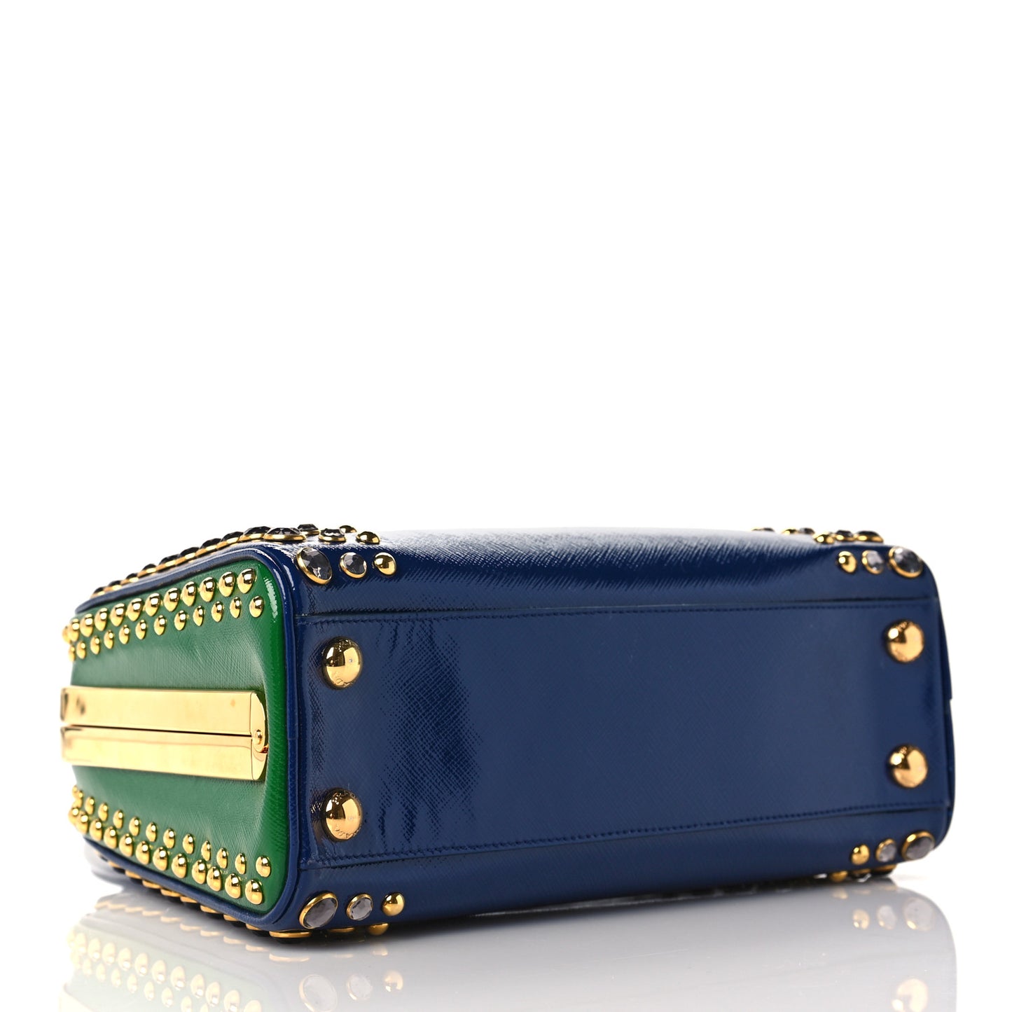 Saffiano Vernice Crystal Bag Bluette Verde