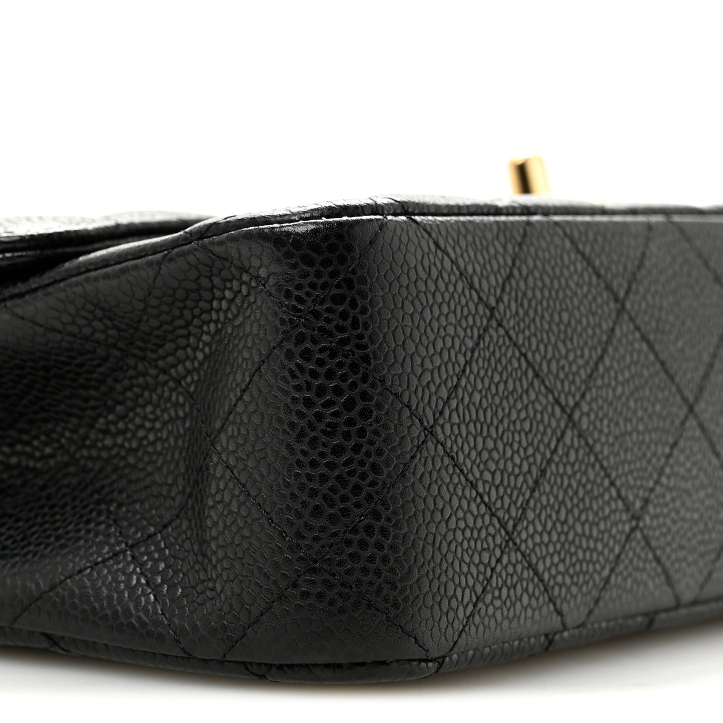 Caviar Quilted Medium Double Flap Black Black