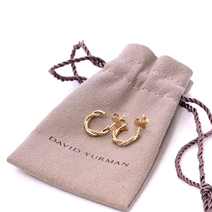David Yurman 18K Yellow Gold Diamond Petite Infinity Huggie Hoop Earrings 6 of 6