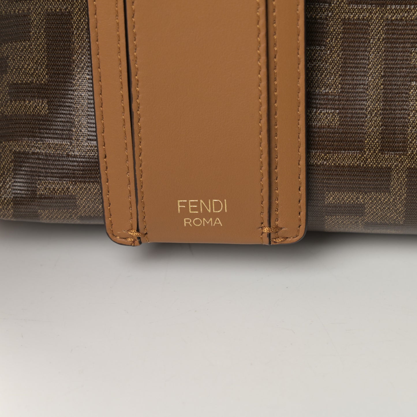 Glazed Fabric Vitello Century FF 1974 Stamp Patch Mini Peekaboo Defender Cover Mogano Panna Caramello