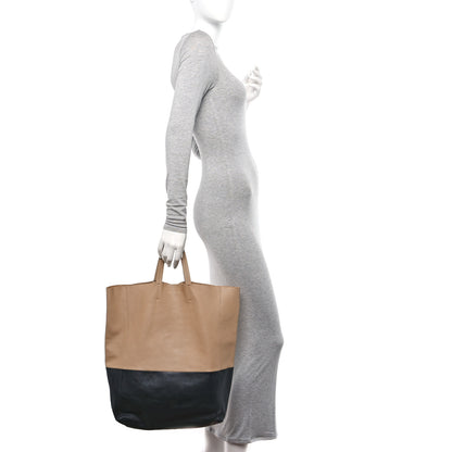 Celine Lambskin Vertical Bi-Cabas Beige Black 2 of 10