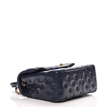Chanel Lambskin Cross Stitch Mini Coco Handle Flap Dark Blue 5 of 11