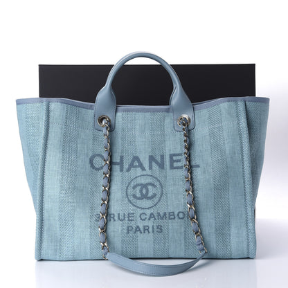 Chanel Mixed Fibers Striped Medium Deauville Tote Blue 11 of 11