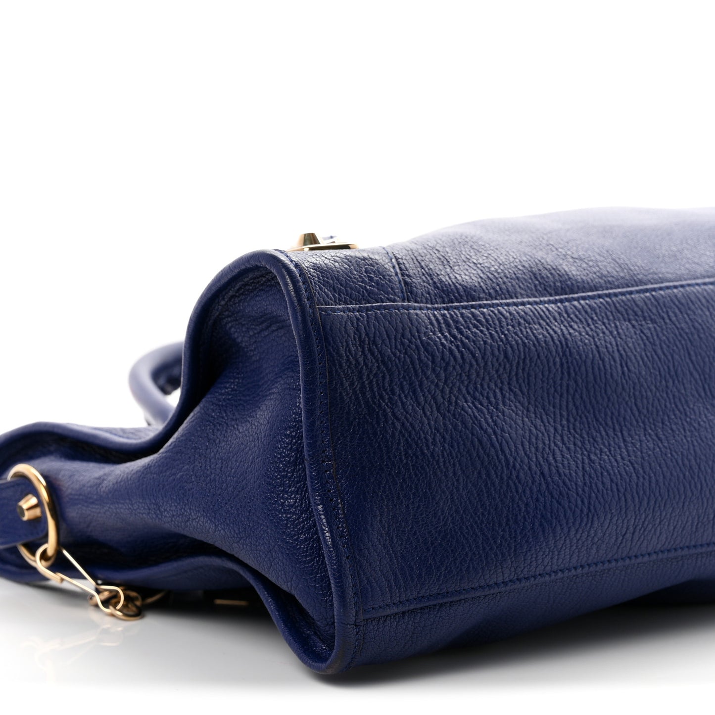 Chevre Gold Metallic Edge Hardware City Bleu Roi