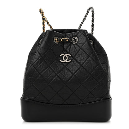 Chanel Aged Calfskin Quilted Small Gabrielle Backpack Black 1 of 10