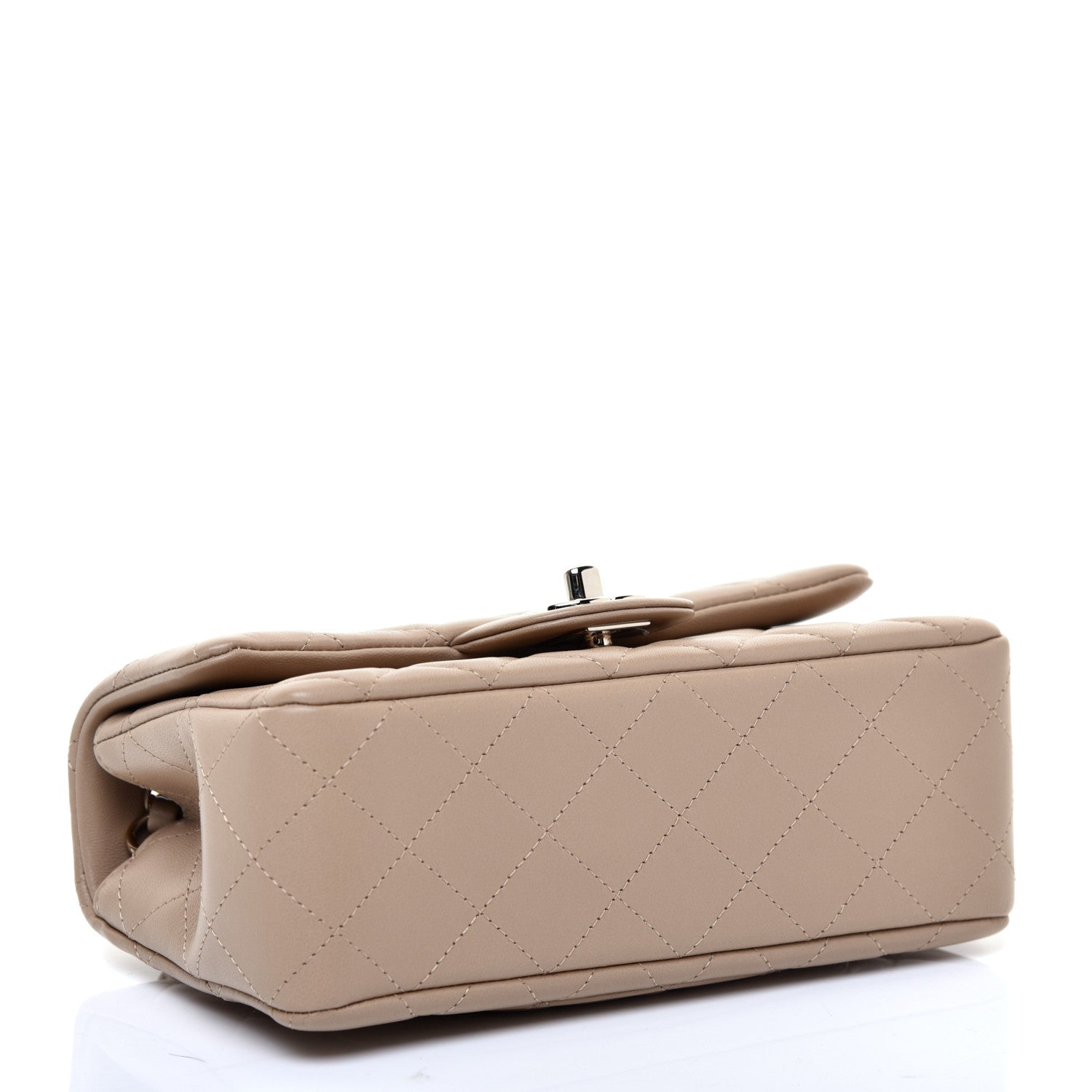 Chanel Lambskin Quilted Mini Rectangular Flap Dark Beige 4 of 11