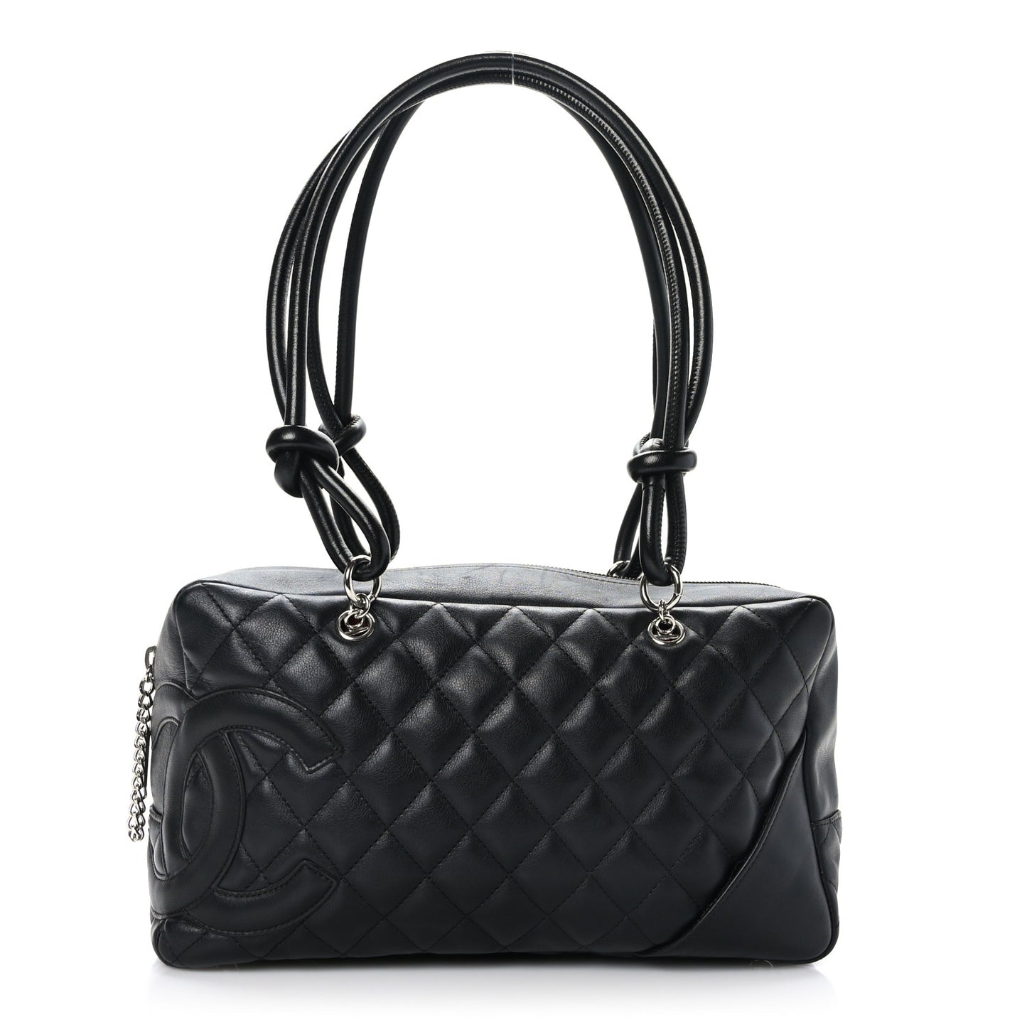 Calfskin Quilted Large Cambon Bowler Black