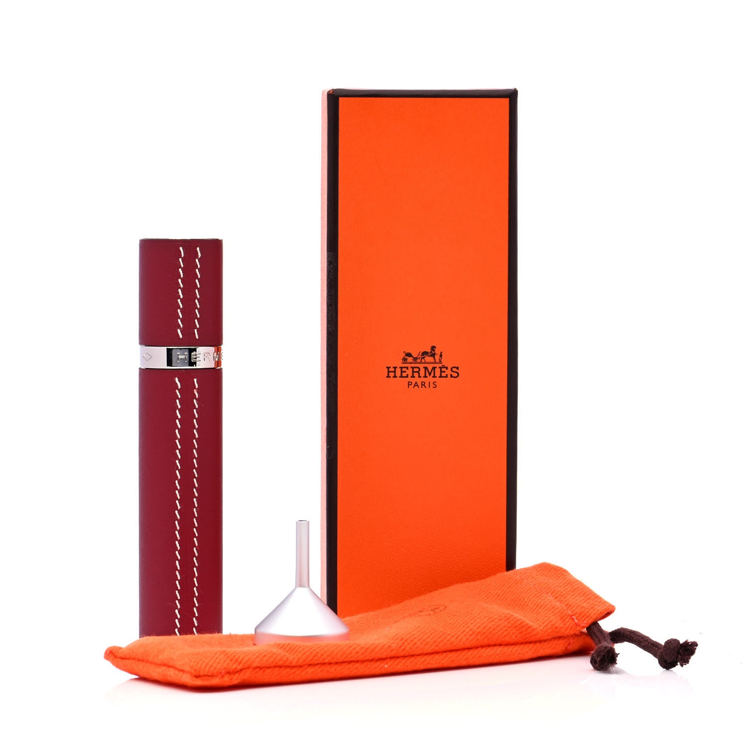 Hermes Swift Atomizer Refillable Bottle and Case Rouge H 3 of 3