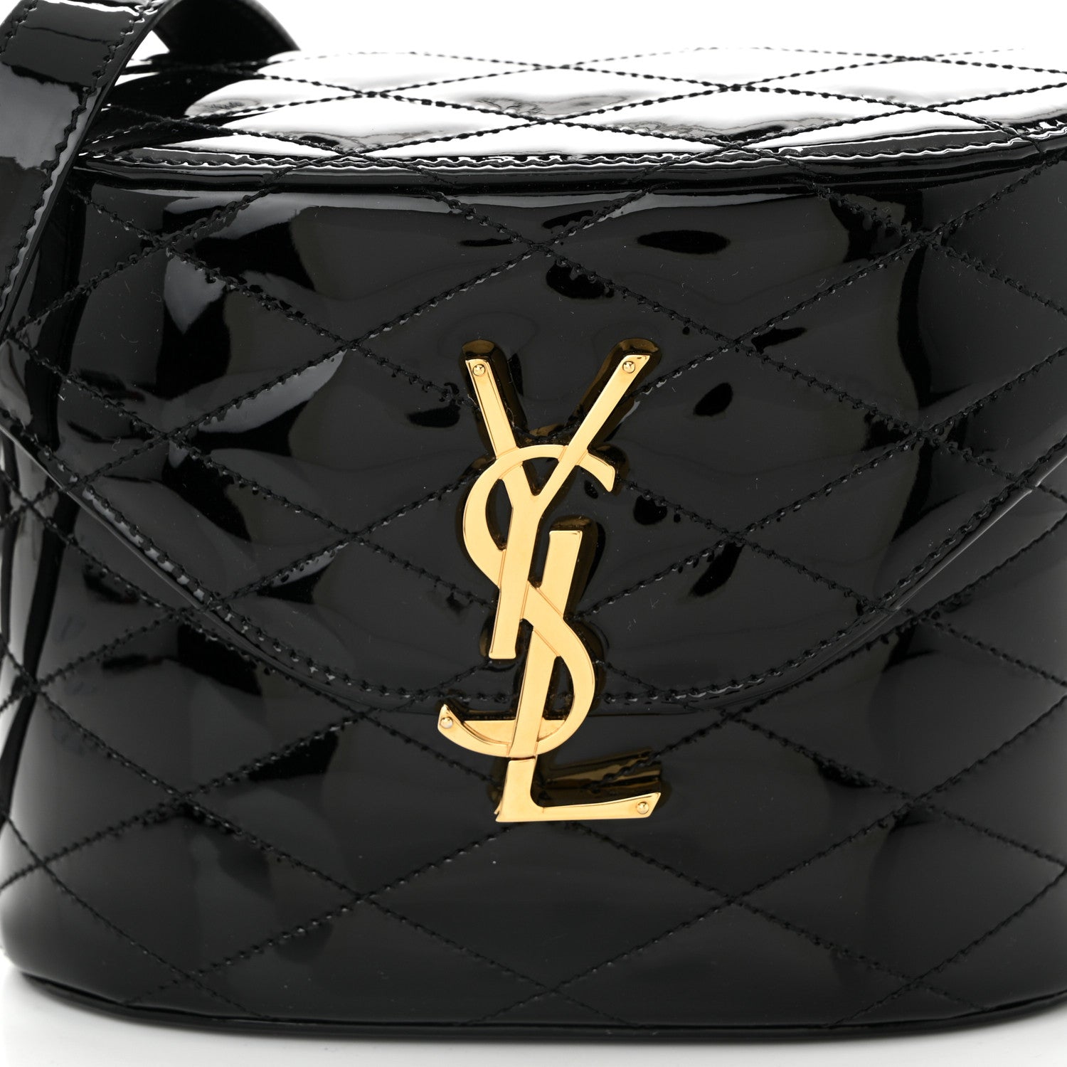 Saint Laurent Patent Matelasse Monogram June Box Bag Black 8 of 10