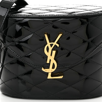 Saint Laurent Patent Matelasse Monogram June Box Bag Black 8 of 10