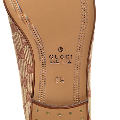 Gucci Canvas GG Monogram Horsebit Mens Jordaan Loafers 9.5 Beige Ruggine Light Brown 6 of 8