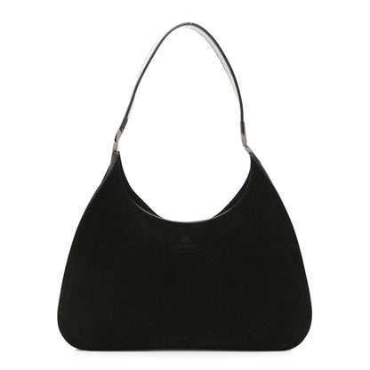 Gucci Suede Logo Hobo Bag Black 1 of 13