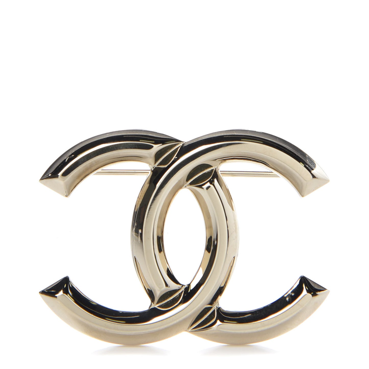 Metal CC Brooch Light Gold