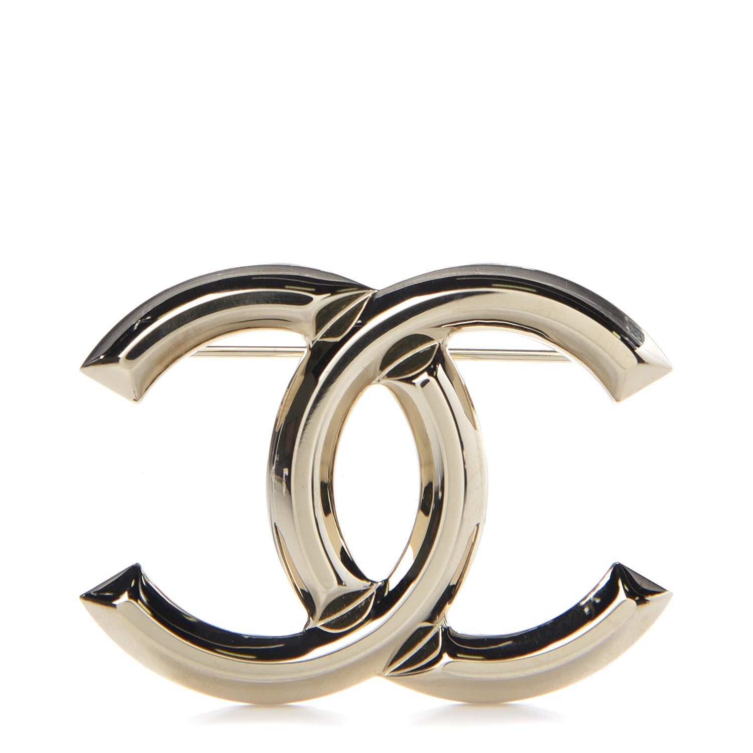 Chanel Metal CC Brooch Light Gold 1 of 5