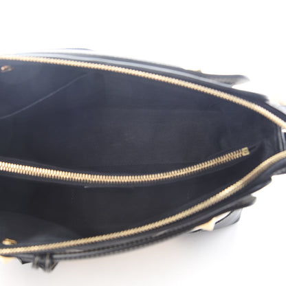 Fendi Canvas Vitello King Logo Embroidered Medium By The Way Boston Bag Grezzo Black 4 of 9