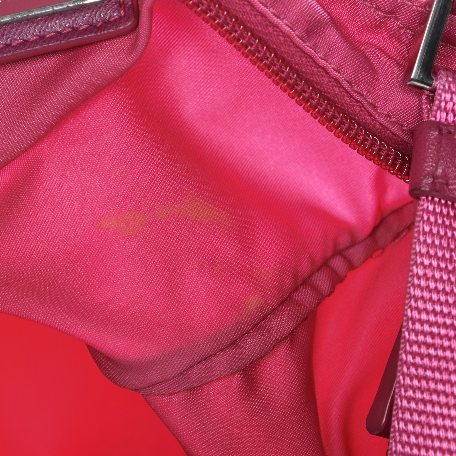 Prada Nylon Vela Flat Messenger Bag Fuxia 9 of 9