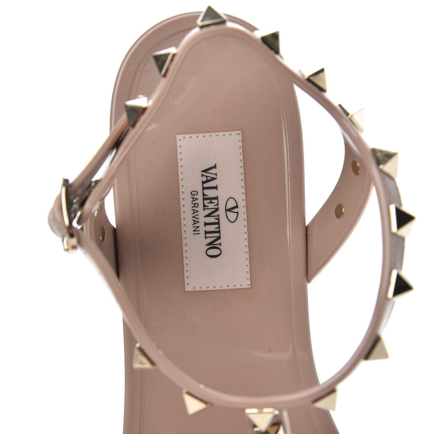 PVC Jelly Rockstud Caged Sandals 39 Poudre