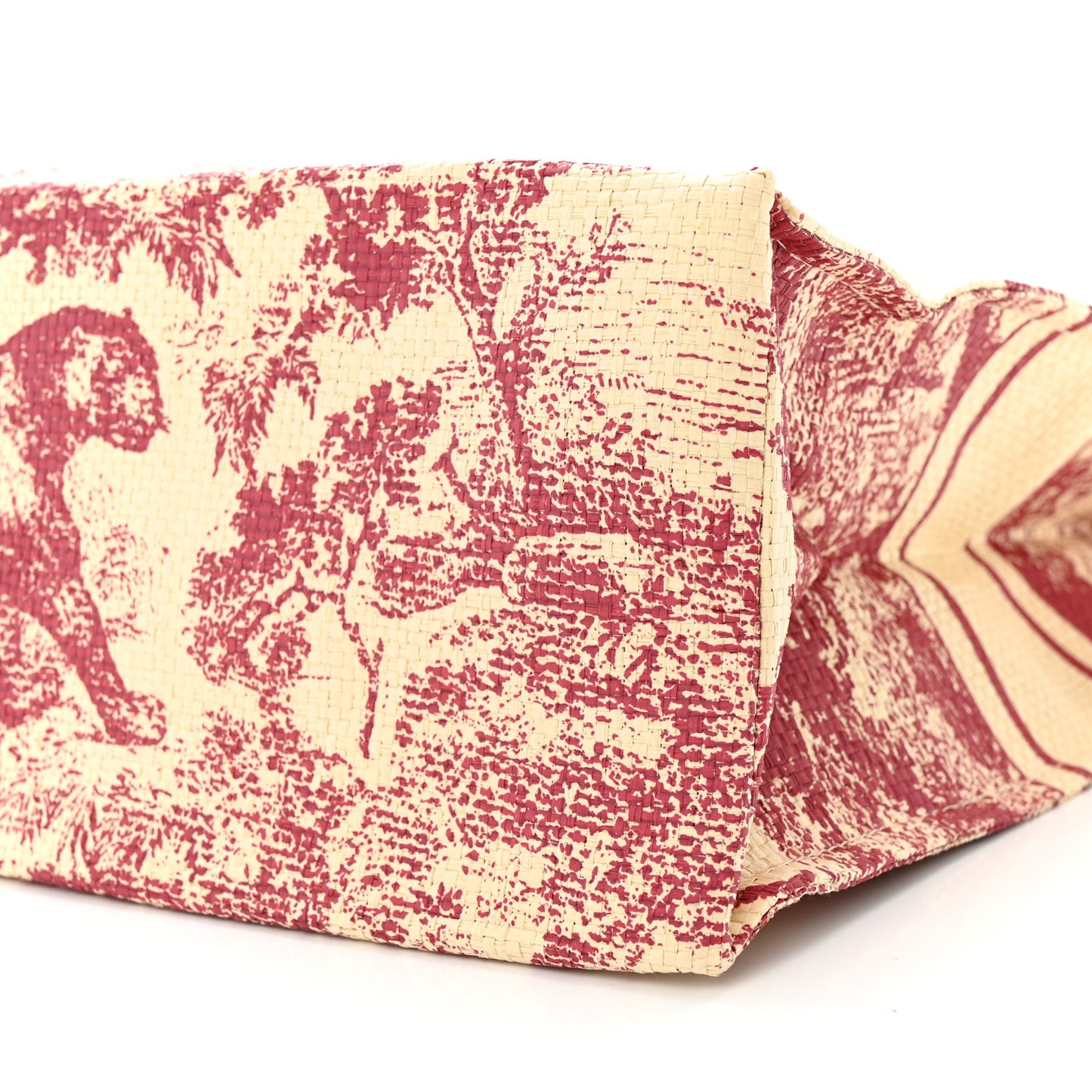 Straw Dioriviera Tote Red