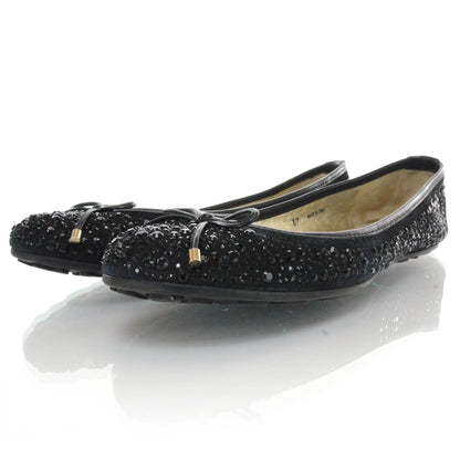 Jimmy Choo Jeweled Suede Weber Ballet Flats 37 Black 2 of 7
