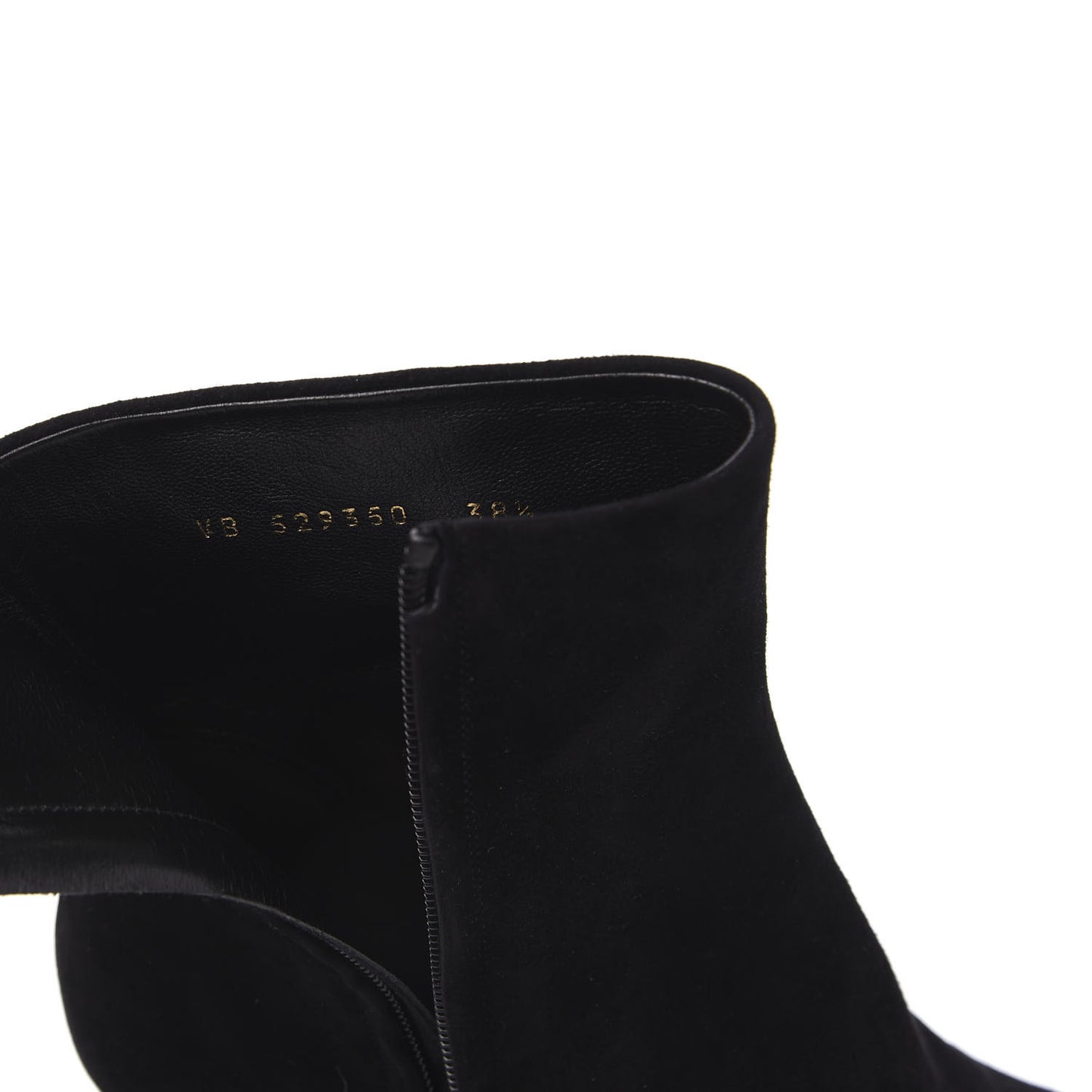 Suede Loulou 95 Ankle Zip Boot 38.5 Black