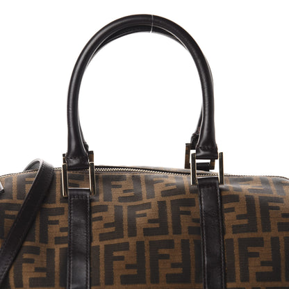 Fendi Zucca Calfskin Medium Convertible Boston Satchel Tobacco 10 of 10