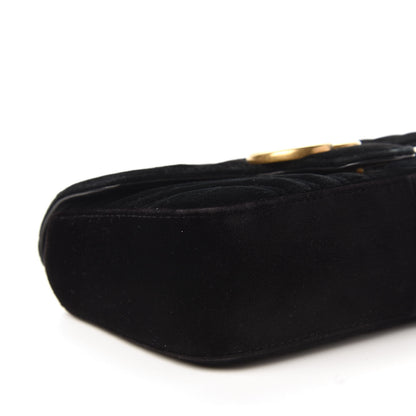 Gucci Velvet Matelasse Mini GG Marmont Shoulder Bag Black 6 of 10