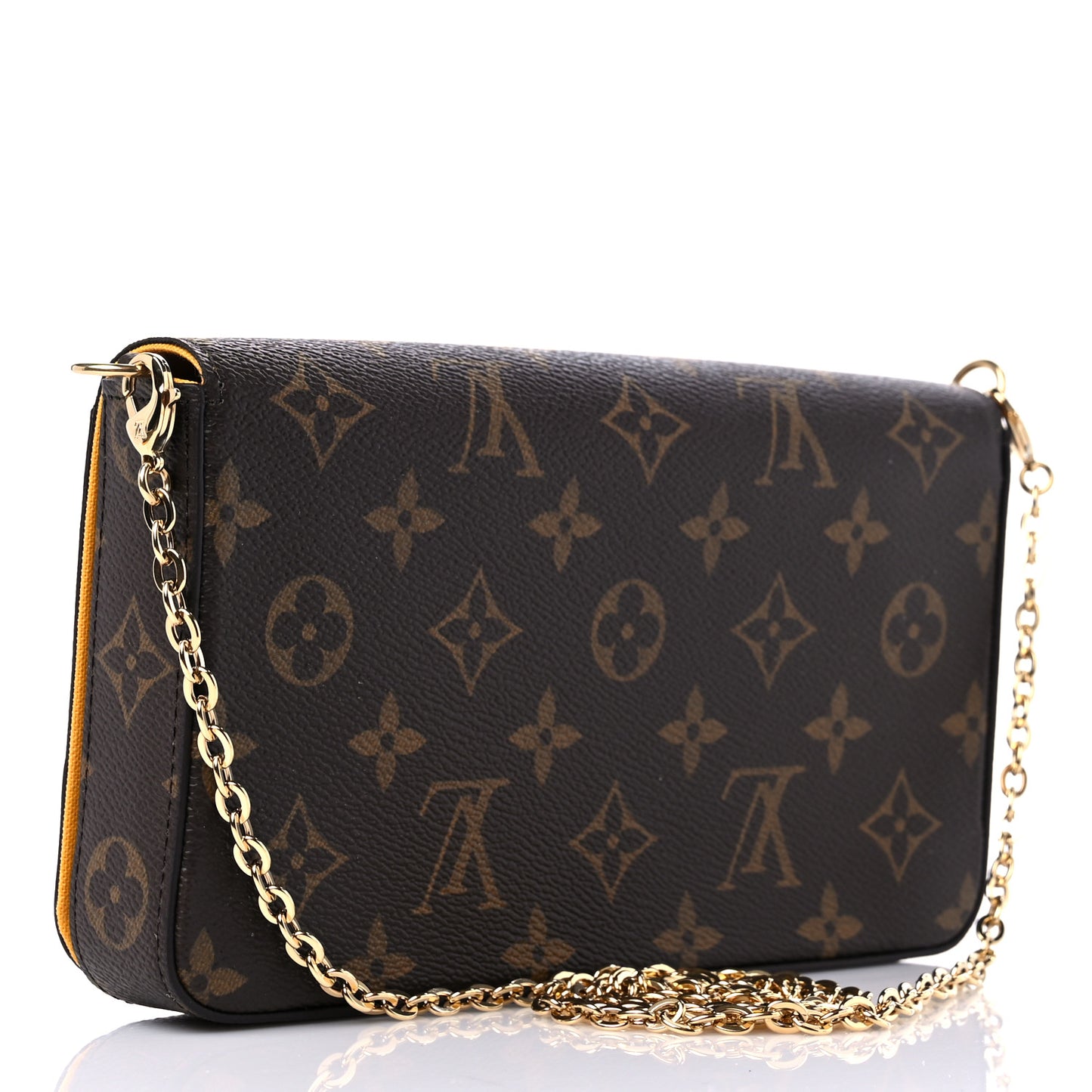 Monogram 2022 Christmas Animation New York Soho Pochette Felicie Chain Wallet Yellow