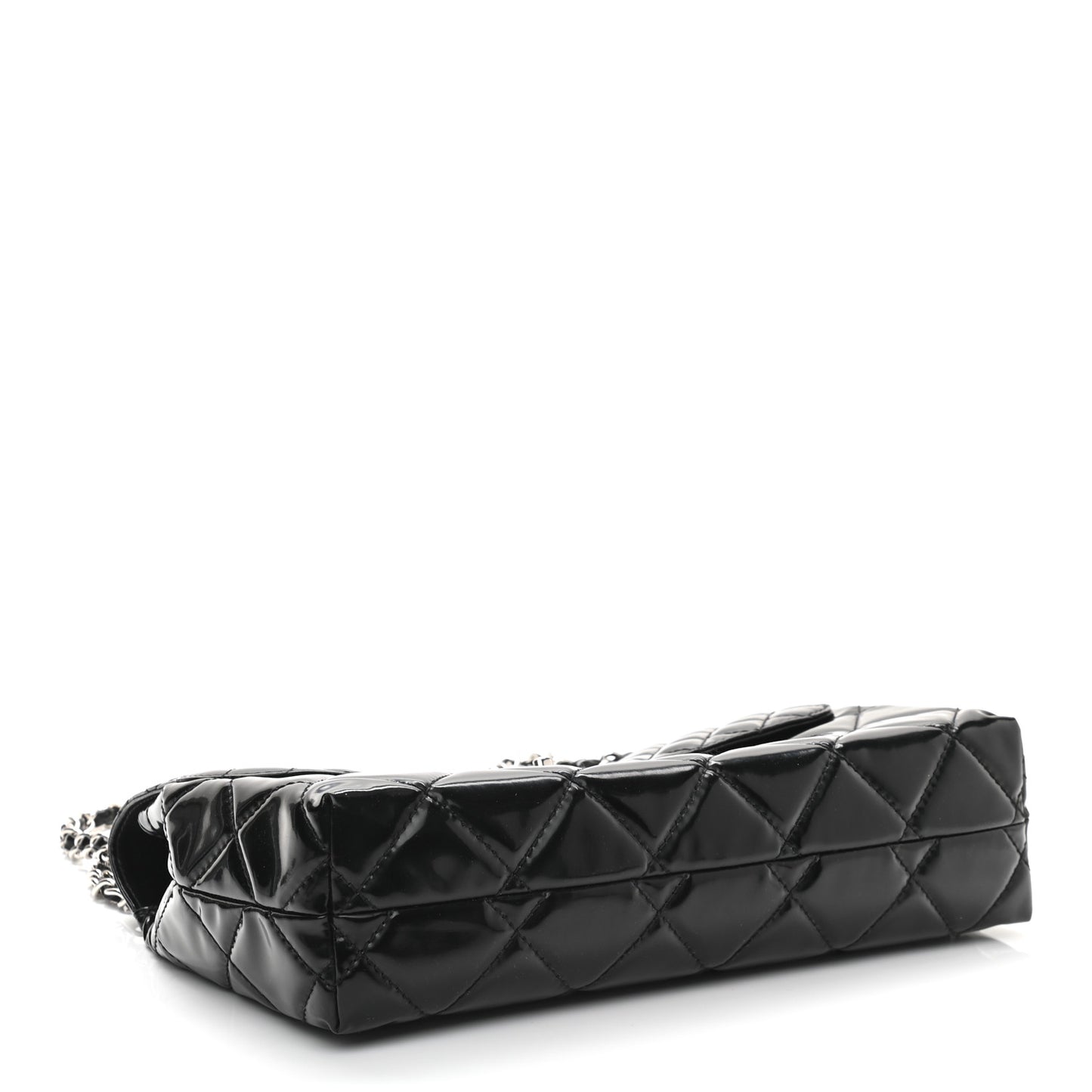 Vinyl Quilted In The Business Flap Bag Black