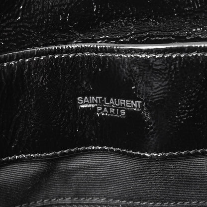 Saint Laurent Patent Y Quilted Monogram Medium Loulou Chain Satchel Black 9 of 9
