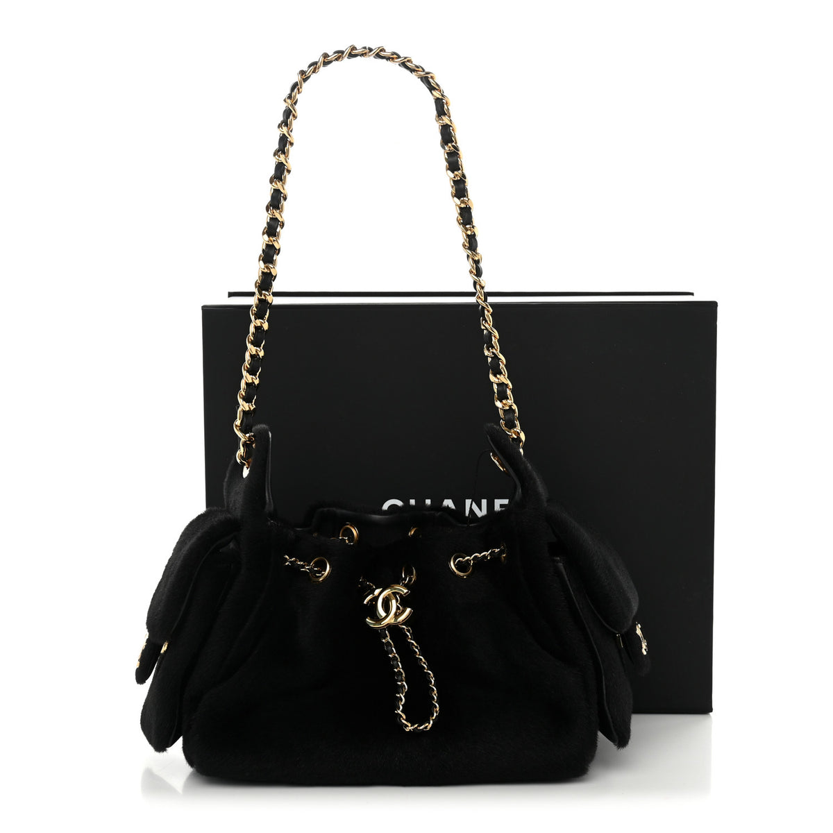 Chanel Pony Hair Mini Chanel 25 Handbag Black 11 of 11