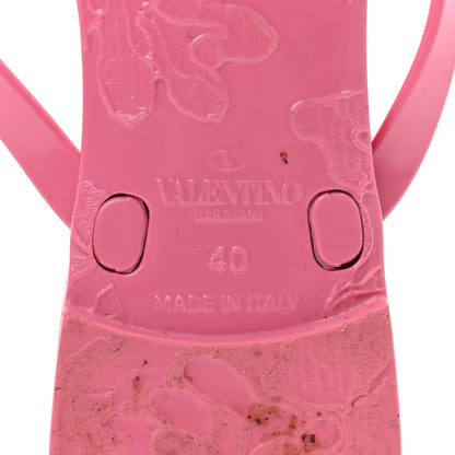 Valentino Garavani PVC Jelly Rockstud Bow Thong Sandals 40 Sweet Pink 6 of 8