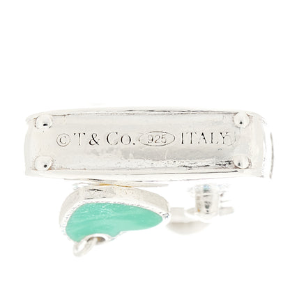 Tiffany Sterling Silver Enamel Shopping Bag Heart Charm Blue 4 of 4