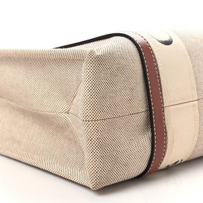 Chloe Cotton Calfskin Medium Woody Ribbon Tote White Brown 9 of 10