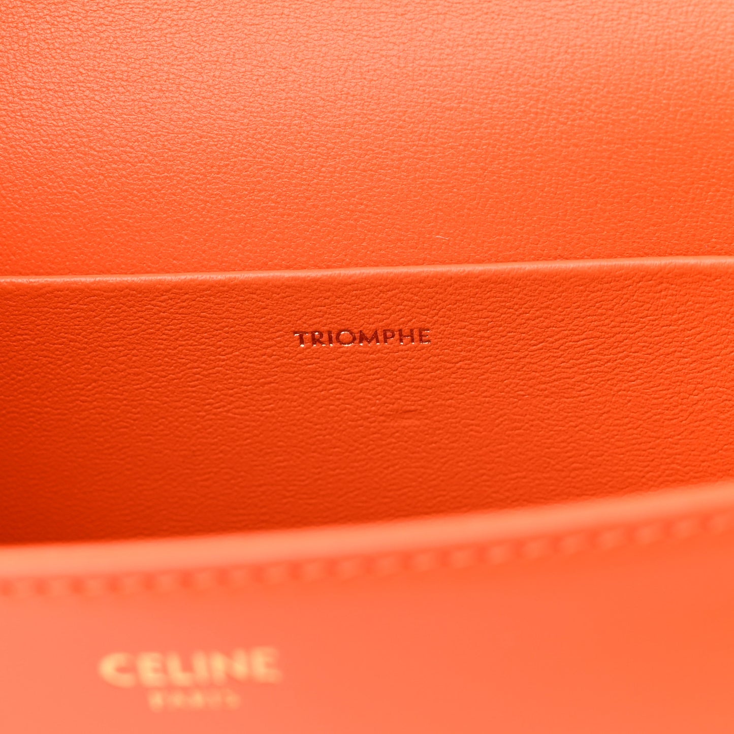 Natural Calfskin Triomphe Shoulder Bag Orange
