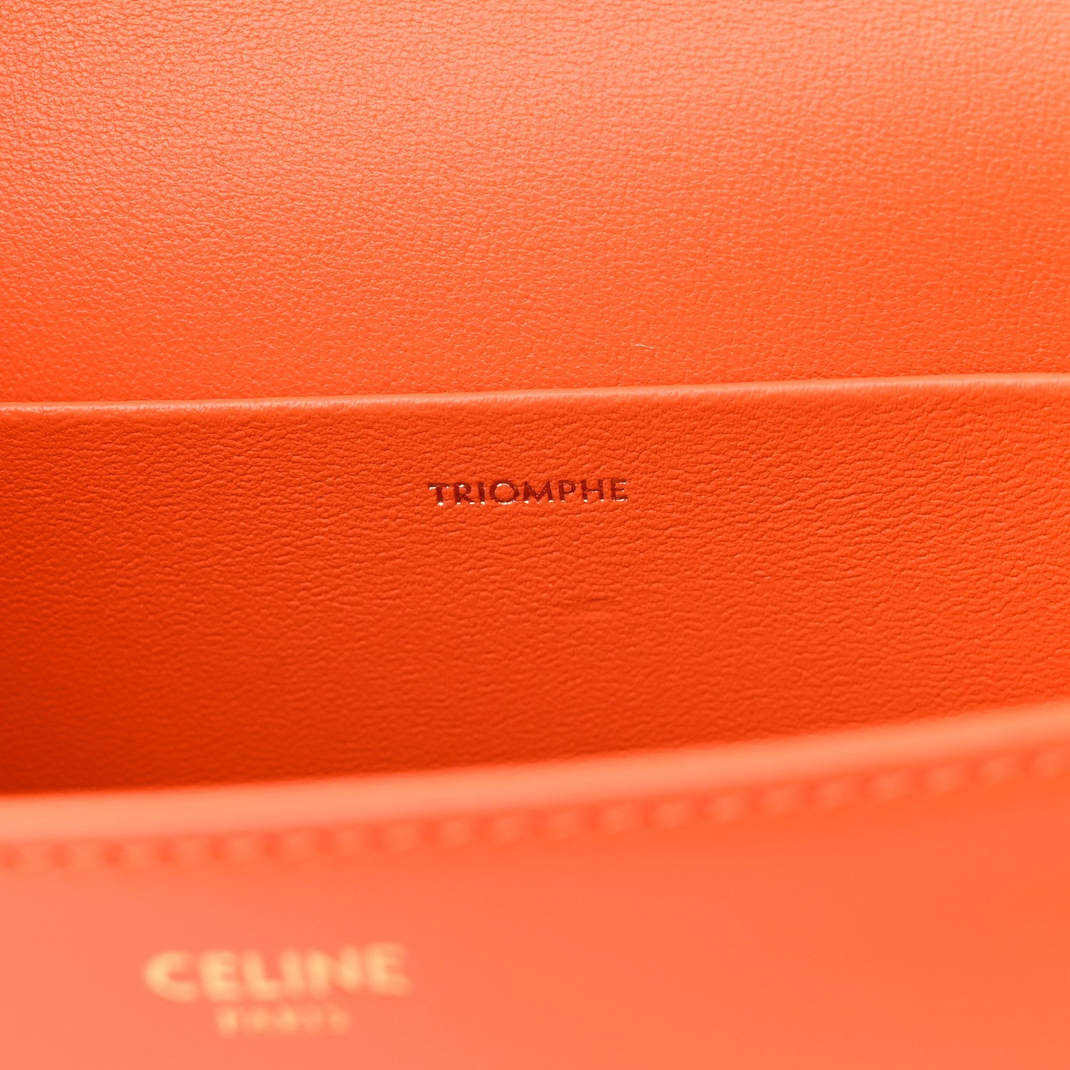 Celine Natural Calfskin Triomphe Shoulder Bag Orange 6 of 11