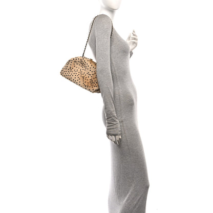 Chanel Pony Hair Cheetah Printed Lambskin Clutch With Chain Beige Black 2 of 12