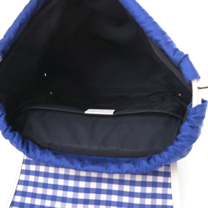 Gucci Coated Canvas Childrens Gingham Backpack Blue White 5 of 10