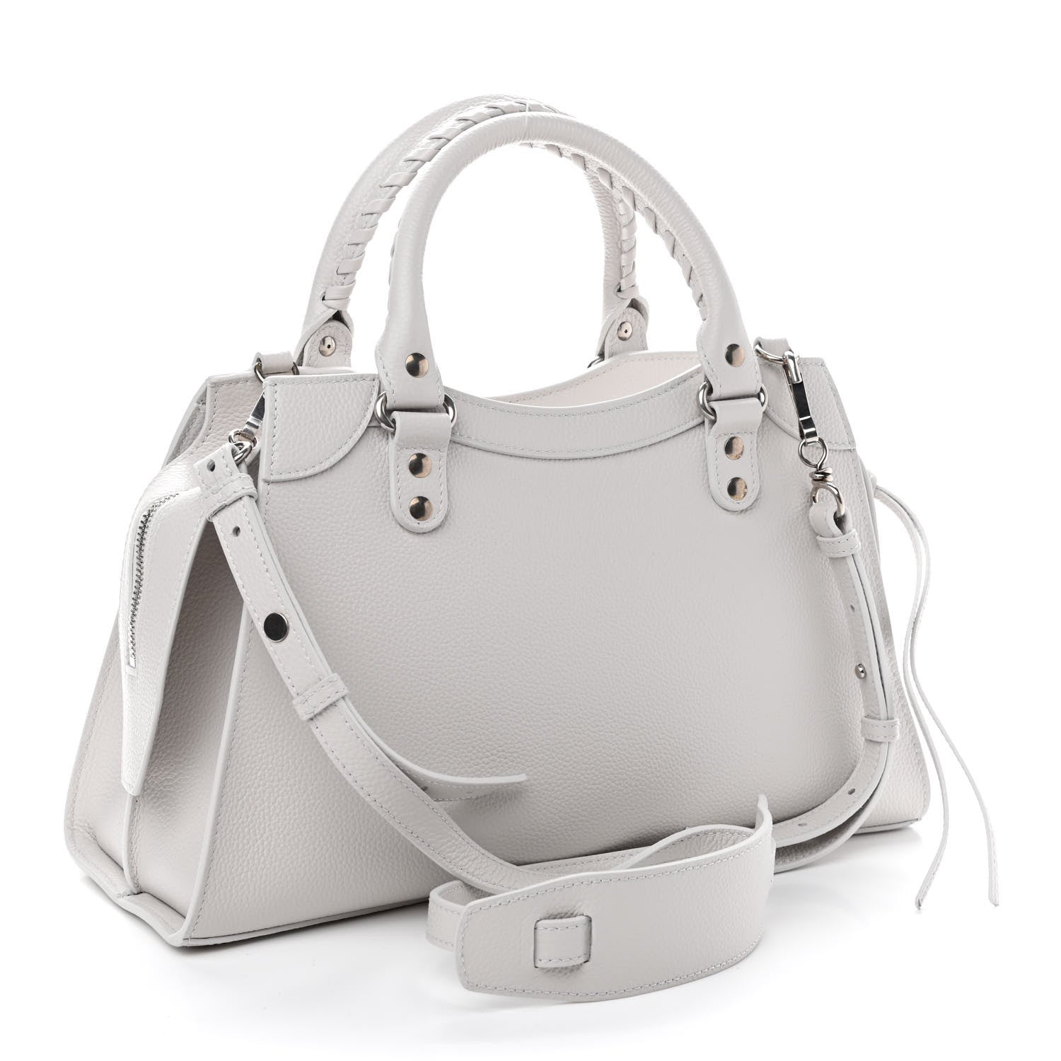 Balenciaga Grained Calfskin Neo Classic Silver Hardware S City Chalky White 3 of 9