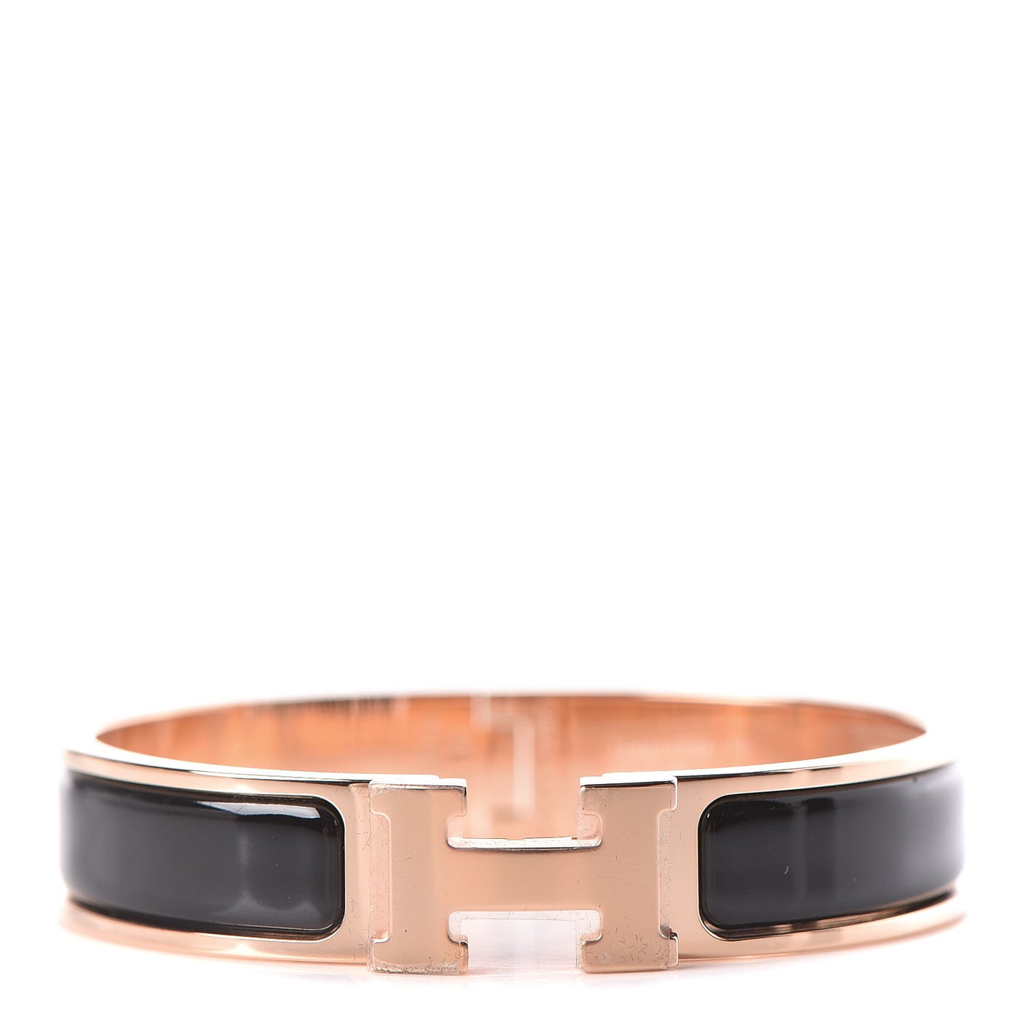 Enamel Narrow Clic Clac H Bracelet PM Black
