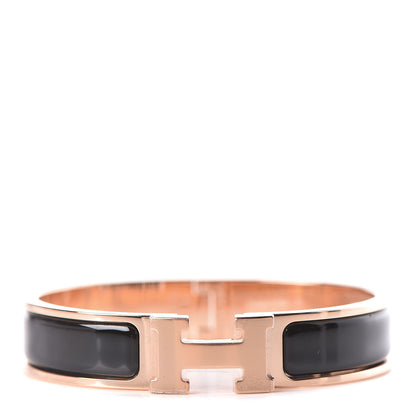 Hermes Enamel Narrow Clic Clac H Bracelet PM Black 1 of 6