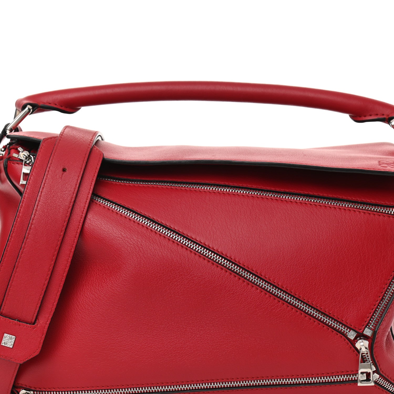 Loewe Calfskin Zipper Puzzle Bag Red 8 of 9