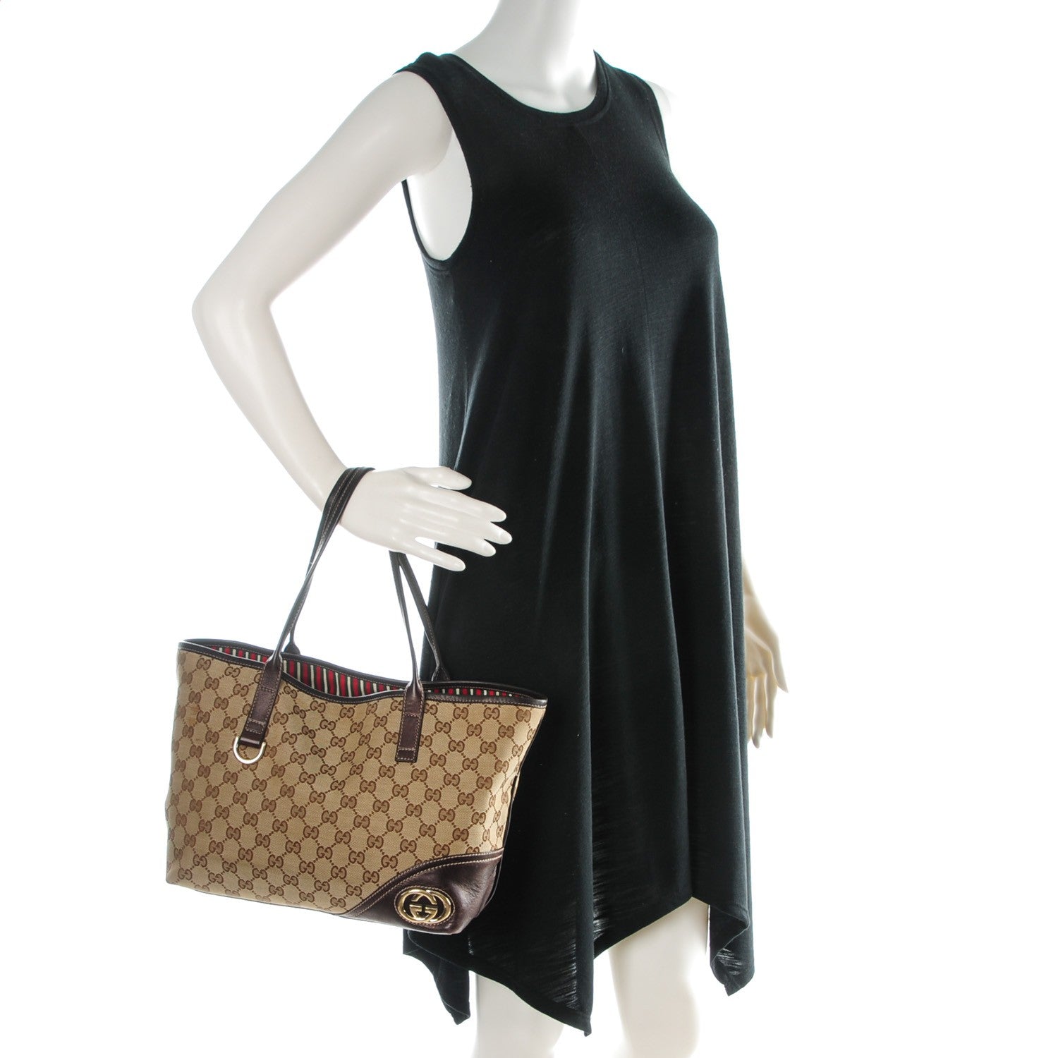 Gucci Monogram New Britt Medium Tote Brown 2 of 8